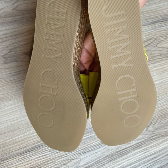 New Jimmy Choo logo leather espadrille sandals - Picture 4 of 5